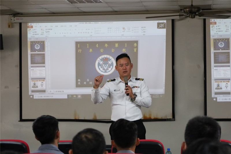 The Deputy Commander explaining the importance of driving.