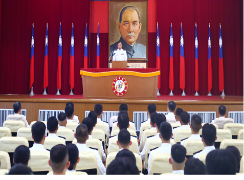Command Sergeant Major Huang delivers an inspirational address