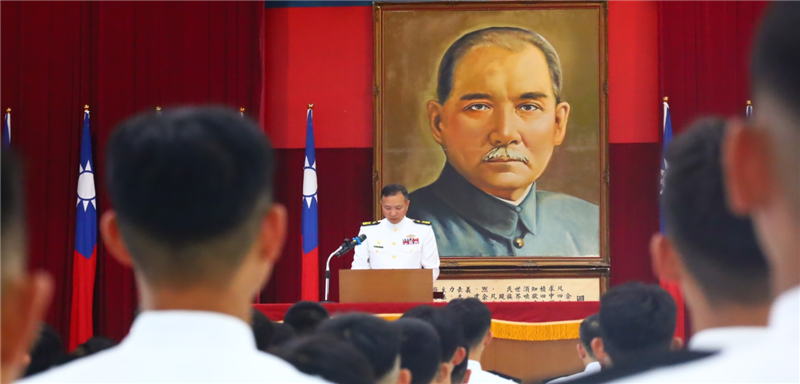 Command Sergeant Major Huang delivers an inspirational speech