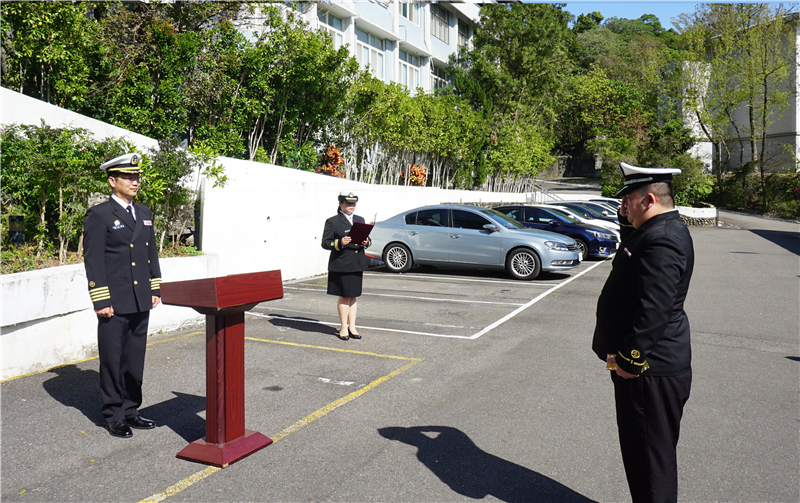 The commanssding officer of Naval Communication Systems Command, CPT. Chen, presided over the promotion ceremony for personnel in March, 2026.